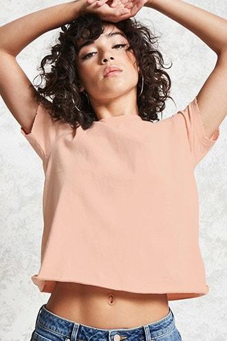 Forever21 Distressed-trim Tee