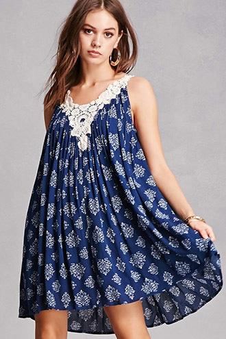 Forever21 Crochet Ornate Swing Dress
