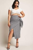 Forever21 Plus Size Gingham Ruched Skirt