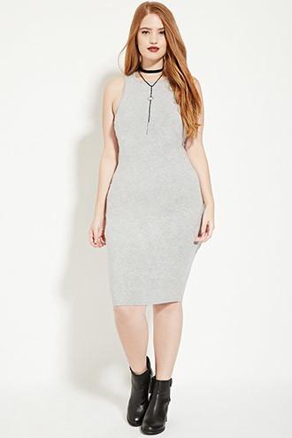 Forever21 Plus Women's  Heather Grey Plus Size Tank Dress