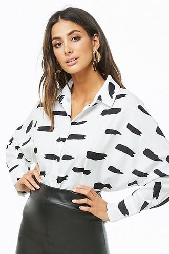 Forever21 Brushstroke Print Shirt