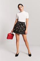 Forever21 Floral Pleated Mini Skirt