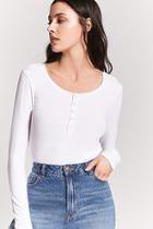 Forever21 Ribbed Button-front Top