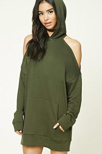 Forever21 Open-shoulder Hoodie