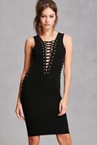 Forever21 Plunging Lace-up Bodycon