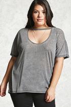 Forever21 Plus Size Faded Burnout Top