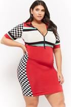Forever21 Plus Size Colorblock Checkered Mini Dress