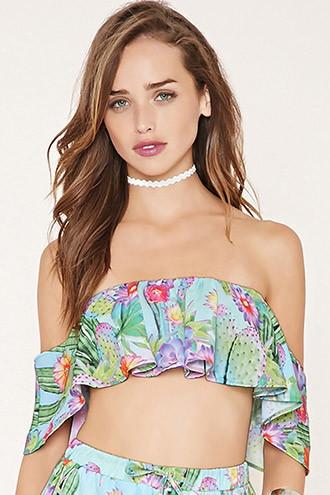 Forever21 Women's  Jaded London Cactus Crop Top