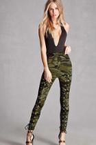 Forever21 Lace-up Camo Print Pants