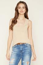 Love21 Women's  Tan Contemporary Curved-hem Tank