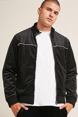Forever21 Ribbed Velvet Track Jacket
