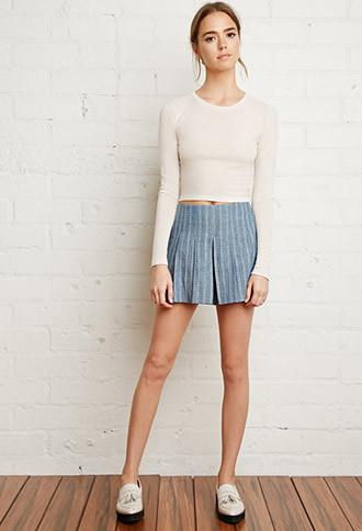 Forever21 Pleated Denim Shorts