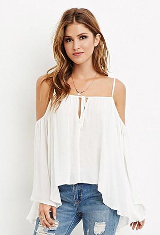 Forever21 Drapey Open-shoulder Blouse