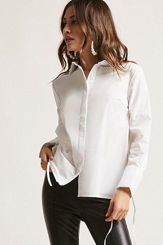 Forever21 Cuffed Button-down Shirt