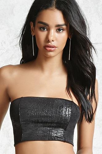 Forever21 Metallic Cutout Tube Top