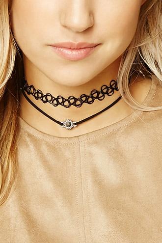 Forever21 Faux Stone Tattoo Choker Set