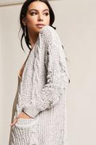 Forever21 Woven Heart Chenille Cable Knit Cardigan