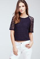 Forever21 Boxy Floral-crochet Top