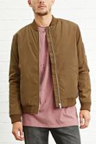 21 Men Men's  Chestnut Padded Bomber Jacket