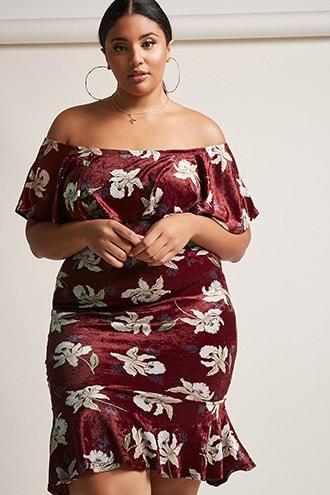 Forever21 Plus Size Eta Crushed Velvet Dress