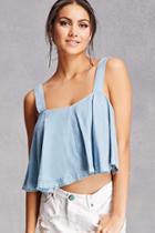 Forever21 Chambray Flowy Crop Top