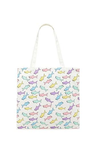 Forever21 Shark Print Eco Canvas Tote