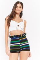 Forever21 Multicolor Striped Ruffle Waist Shorts
