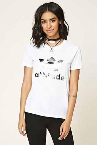 Forever21 Women's  Attitude Graphic Tee