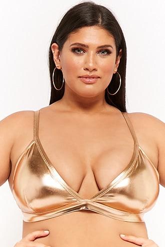 Forever21 Plus Size Metallic Triangle Bikini Top