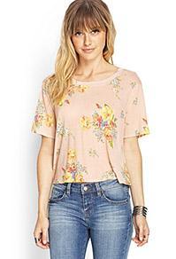 Forever21 Floral Lace Paneled Top