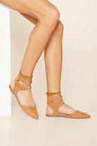 Forever21 Women's  Pointed Lace-up Flats