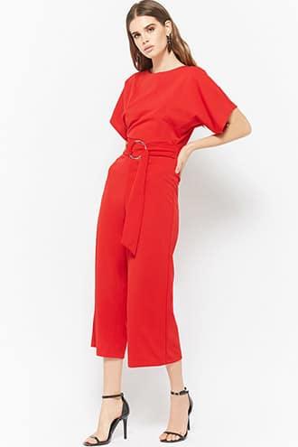 Forever21 Belted Cutout Jumpsuit