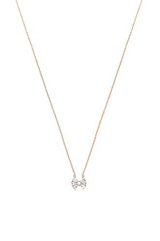 Forever21 Cz Stone Bow Charm Necklace