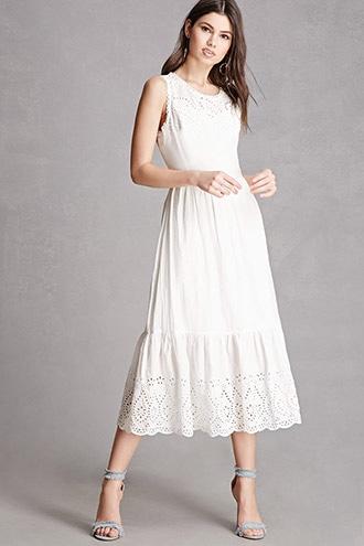 Forever21 Cutout Embroidered Dress