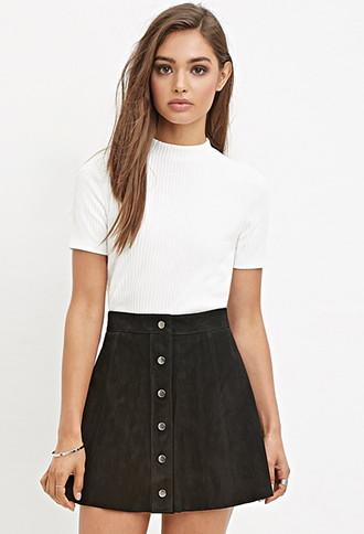Forever21 Mock Neck Ribbed Top