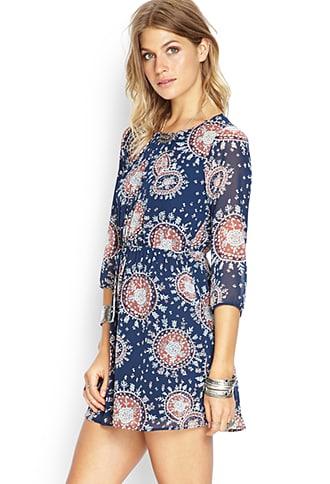 Forever21 Abstract Fit & Flare Dress