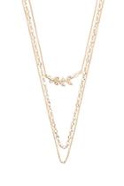 Forever21 Cz Leaf Pendant Necklace Set