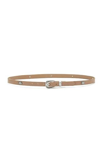 Forever21 Beige Ornate Studded Skinny Belt