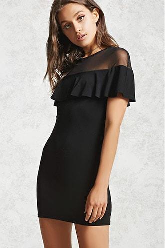 Forever21 Swiss Dot Flounce Dress