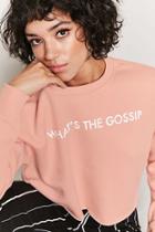 Forever21 Whats The Gossip Graphic Cropped Sweatshirt