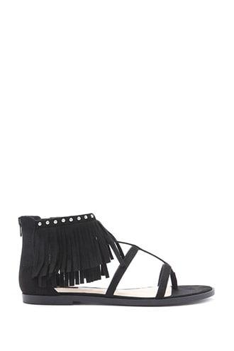 Forever21 Fringe Caged Sandals