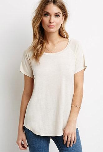 Forever21 Contemporary Raw-cut Raglan Tee