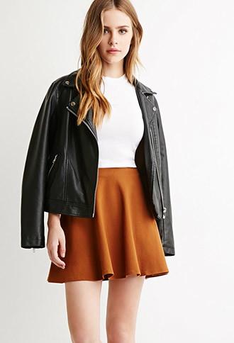 Forever21 Plus Women's  Classic Skater Skirt (amber)