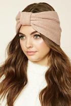 Forever21 Peach Glitter Knit Bow-front Headwrap