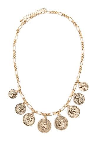 Forever21 Figaro Chain Coin Necklace