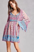 Forever21 Velzera Abstract Peasant Dress