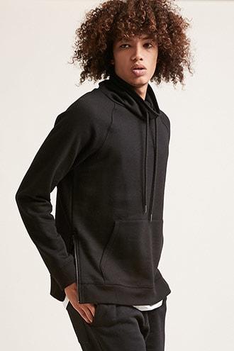 Forever21 Zippered Cowl Neck Pullover
