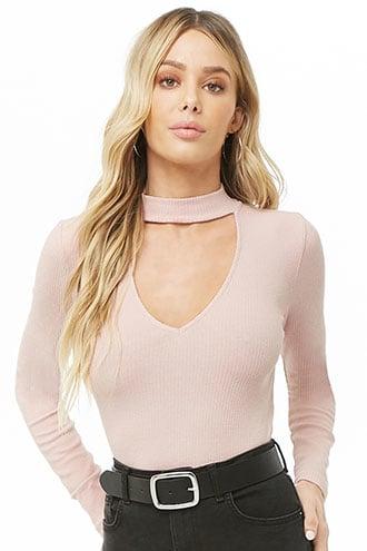 Forever21 Ribbed Cutout Top
