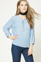 Forever21 Lace-up Woven Top
