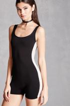 Forever21 Women's  Contrast Mesh-paneled Romper